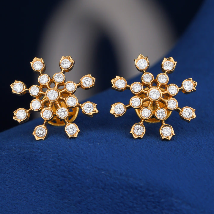 Diamond Starburst Stud Earrings