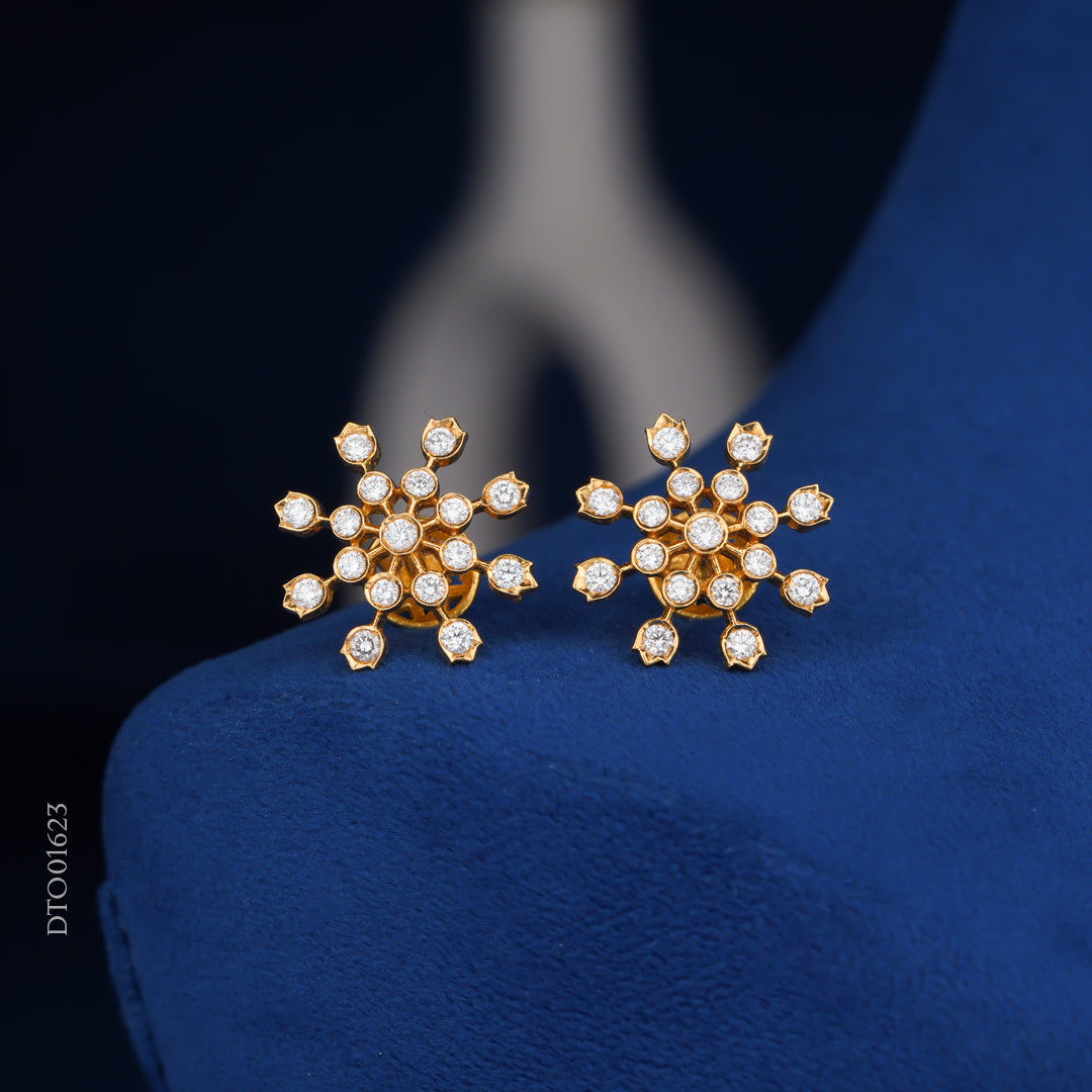 Diamond Starburst Stud Earrings