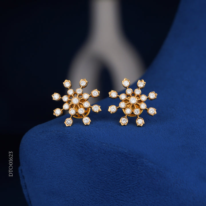 Diamond Starburst Stud Earrings