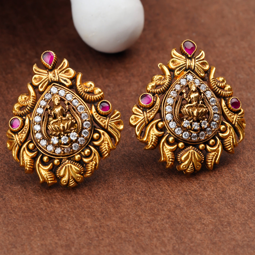 Antique Lakshmi Gold Earrings