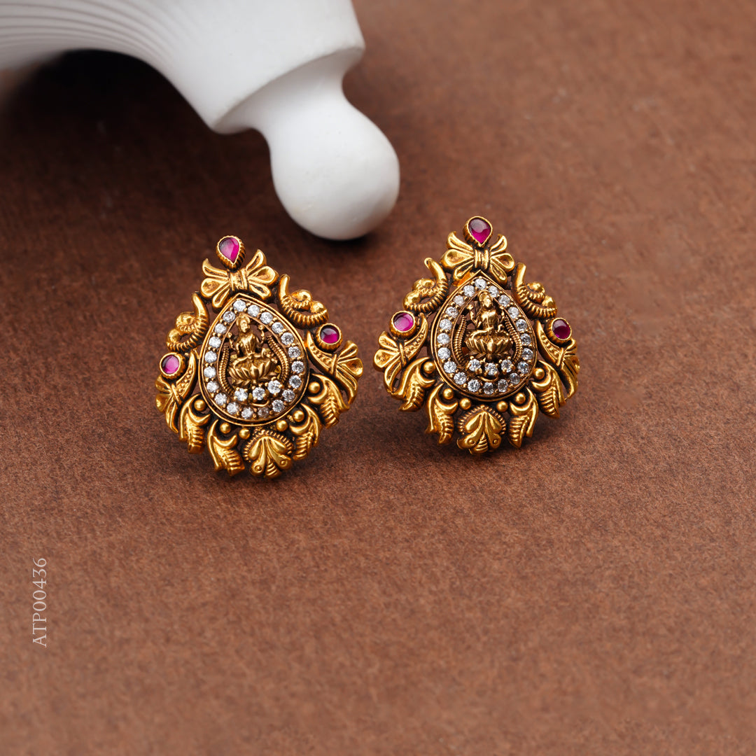 Antique Lakshmi Gold Earrings