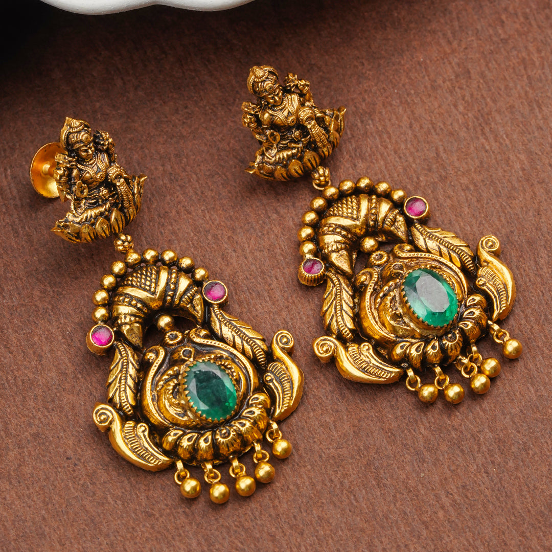 Antique Temple Gold Earrings