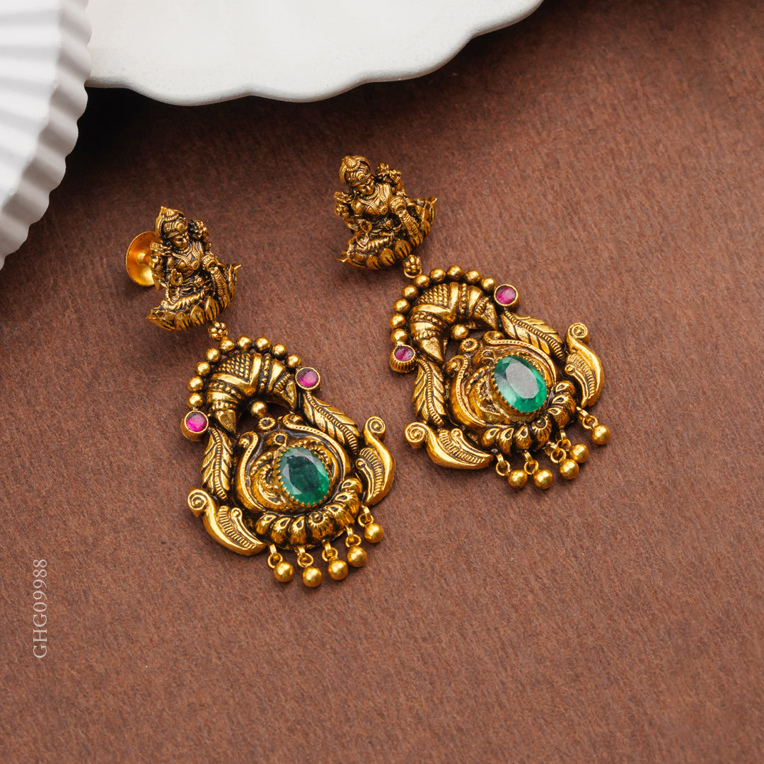Antique Temple Gold Earrings