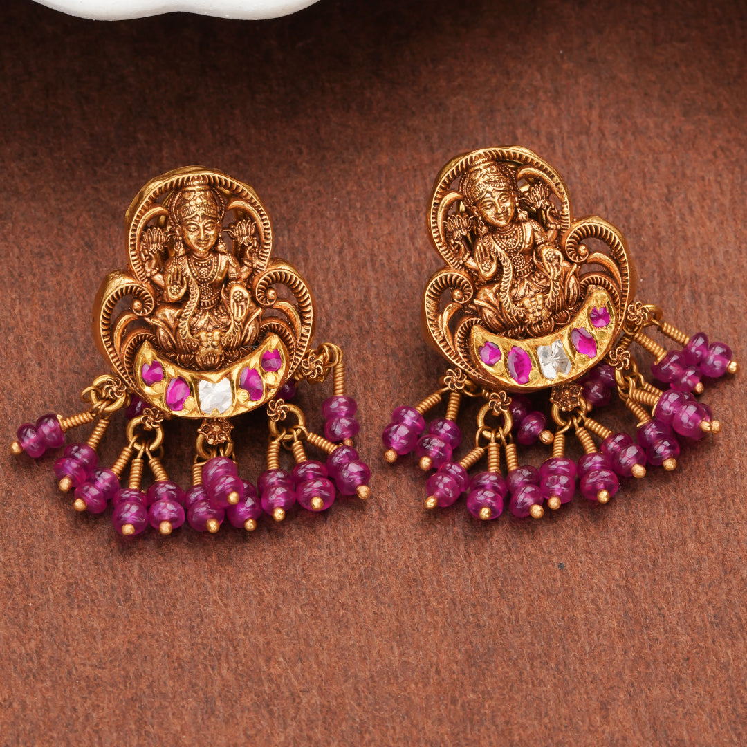 Antique Lakshmi Gold Earrings