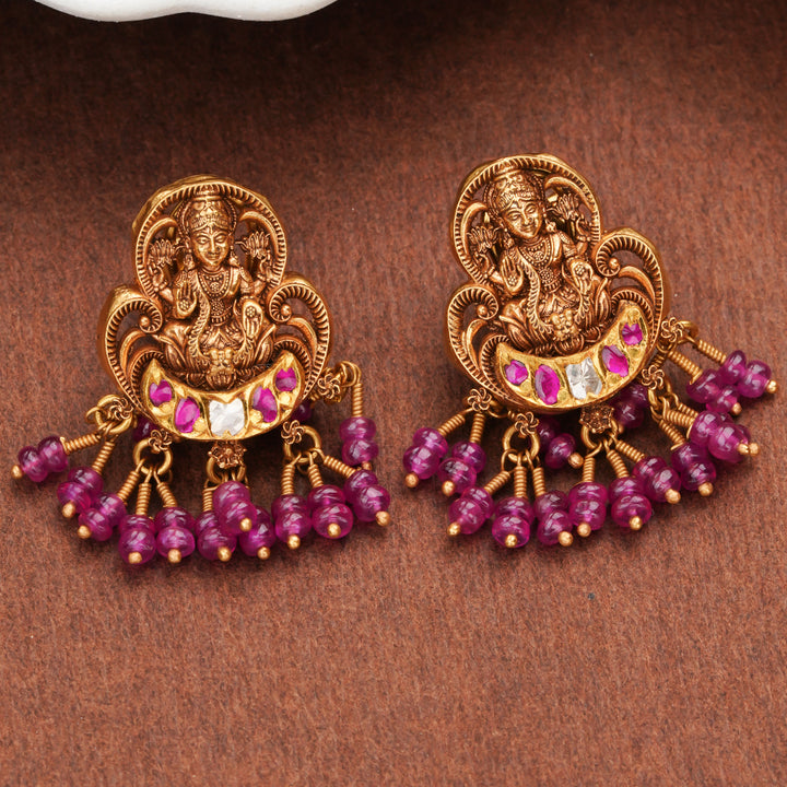 Antique Lakshmi Gold Earrings
