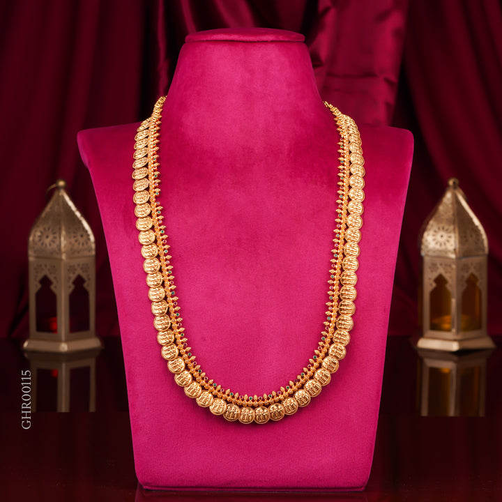 22KT Traditional Lakshmi Coin Long Haram Necklace