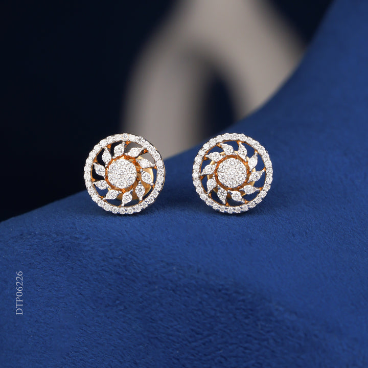 Diamond Floral Stud Earrings