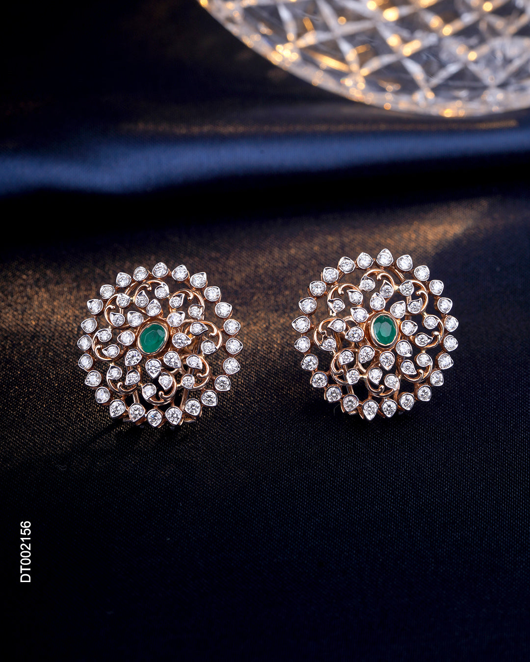 Shop Vintage Emerald Diamond Stud Earrings for Women